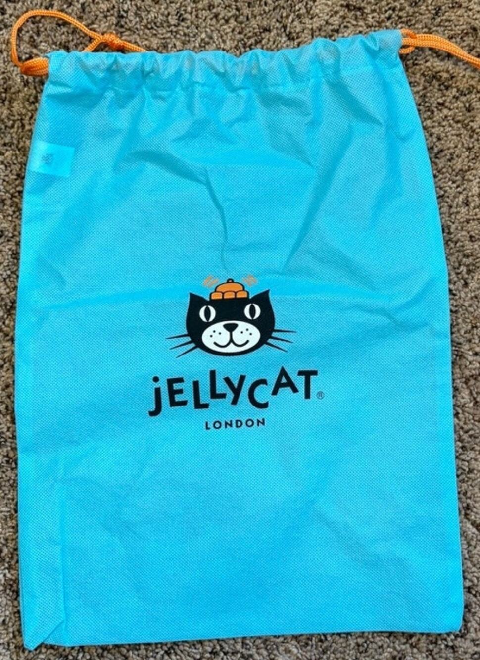 Authentic Jellycat Turquoise Blue Drawstring Dust Bag Storage Pouch
